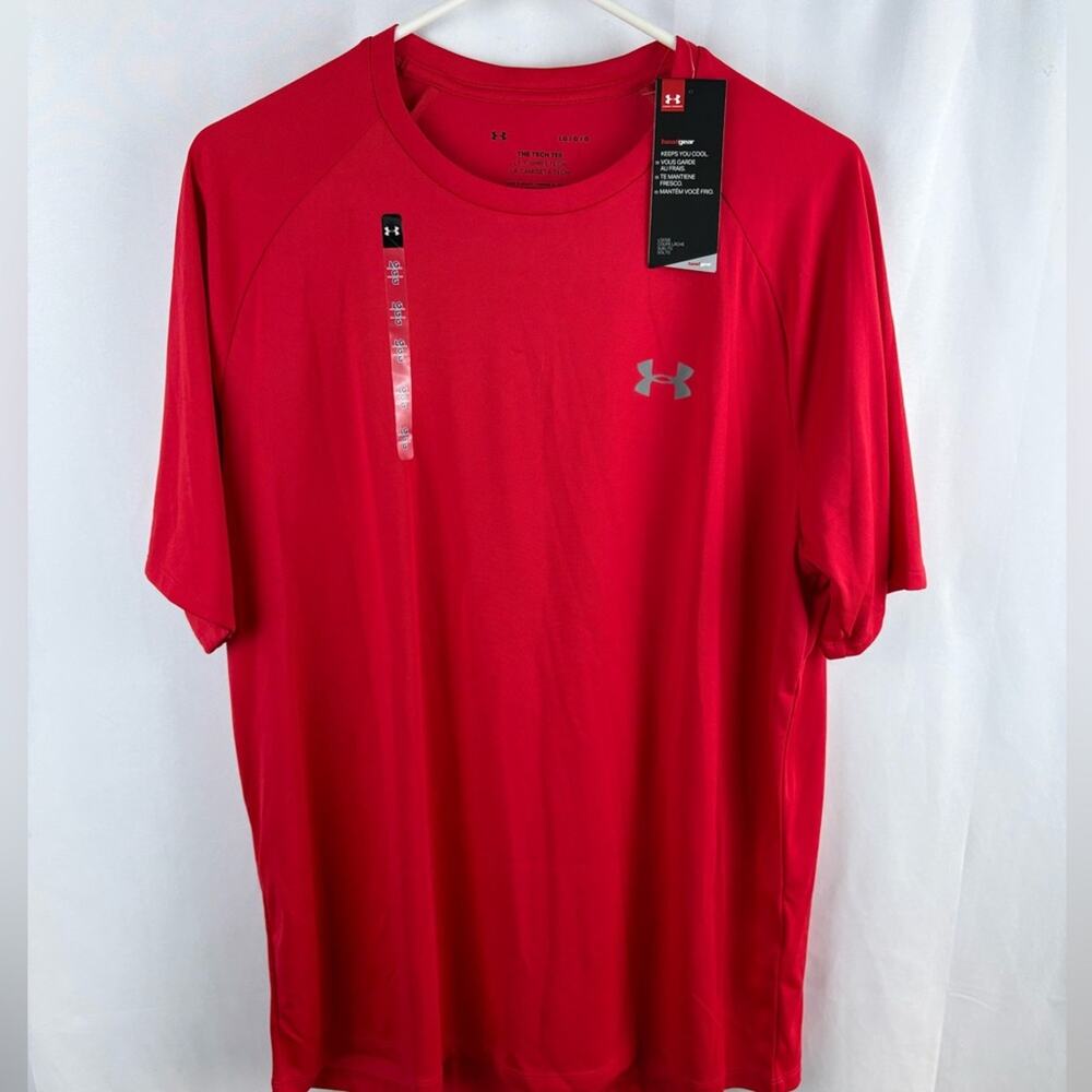 Under Armour Tech 2.0 Red Short-Sleeve Athletic Tee - Picture 2 of 7